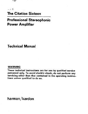 Сервисная инструкция Harman-Kardon CITATION 16 ― Manual-Shop.ru