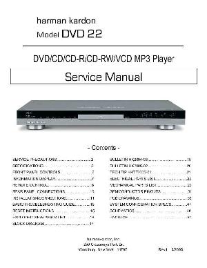 Сервисная инструкция Harman-Kardon DVD-22 ― Manual-Shop.ru