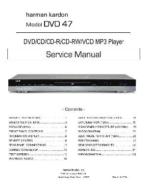 Сервисная инструкция Harman-Kardon DVD-47 ― Manual-Shop.ru