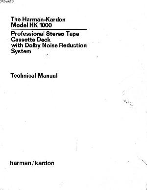 Сервисная инструкция Harman-Kardon HK-1000 ― Manual-Shop.ru