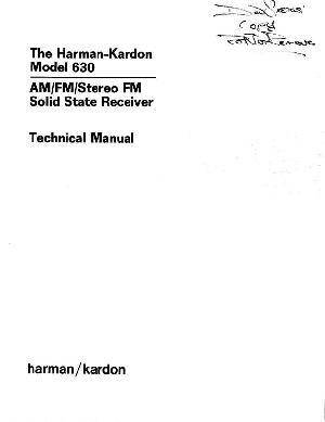 Сервисная инструкция Harman-Kardon HK-630 ― Manual-Shop.ru