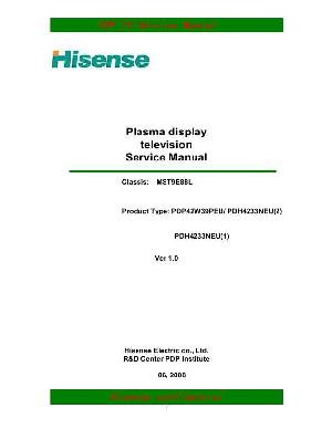 Сервисная инструкция Hisense PDP42W39PEU PDH4233NEU(2) MST9E88L ― Manual-Shop.ru