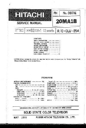 Service manual HITACHI 20MA1B ― Manual-Shop.ru