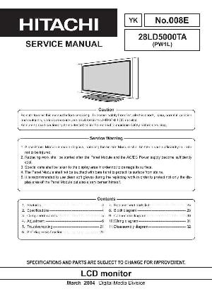 Сервисная инструкция Hitachi 28LD5000TA ― Manual-Shop.ru