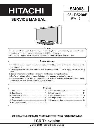 Сервисная инструкция HITACHI 28LD5200E ― Manual-Shop.ru