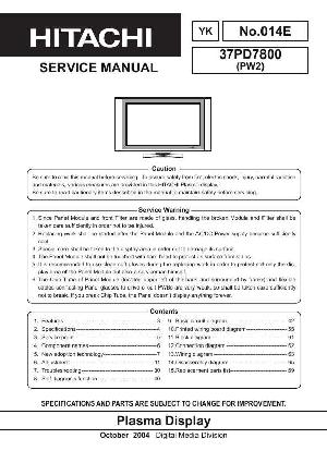 Сервисная инструкция Hitachi 37PD7800 ― Manual-Shop.ru