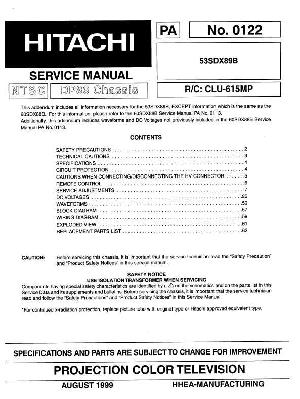 Сервисная инструкция Hitachi 53SDX89B ― Manual-Shop.ru