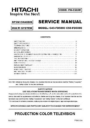 Service manual Hitachi C43-FD5000, C50-FD5000, шасси DP3M ― Manual-Shop.ru