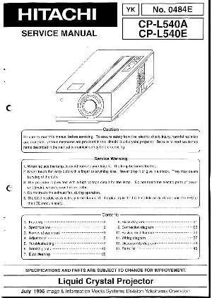 Сервисная инструкция Hitachi CP-L540E ― Manual-Shop.ru