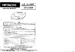 Сервисная инструкция Hitachi CP-L750W ― Manual-Shop.ru