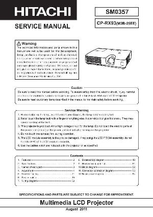 Сервисная инструкция HITACHI CP-RX93 ― Manual-Shop.ru