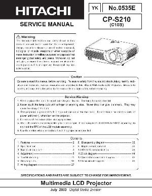 Сервисная инструкция Hitachi CP-S210 ― Manual-Shop.ru