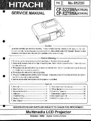 Сервисная инструкция Hitachi CP-S225WA, CP-X275WA ― Manual-Shop.ru