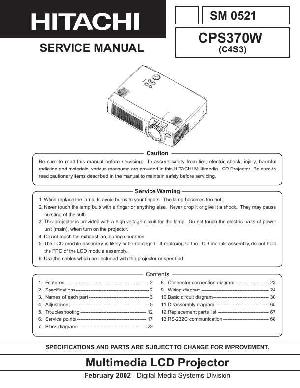 Сервисная инструкция Hitachi CP-S370W ― Manual-Shop.ru