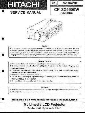 Сервисная инструкция Hitachi CP-SX5600W ― Manual-Shop.ru