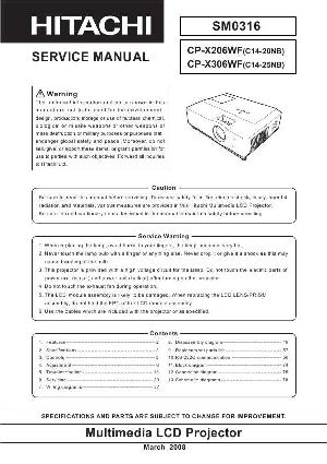 Сервисная инструкция Hitachi CP-X206WF, CP-X306WF ― Manual-Shop.ru