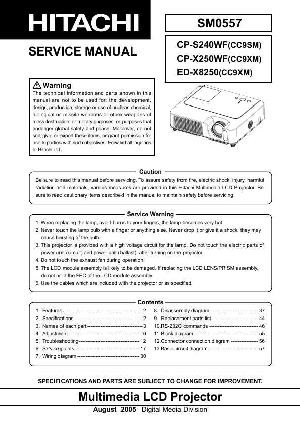 Сервисная инструкция Hitachi CP-X250 ― Manual-Shop.ru