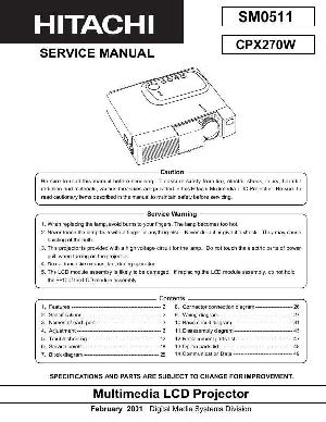 Сервисная инструкция Hitachi CP-X270W ― Manual-Shop.ru