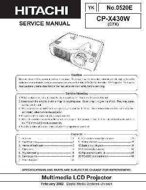 Сервисная инструкция Hitachi CP-X430W ― Manual-Shop.ru