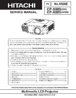 Сервисная инструкция Hitachi CP-X880, CP-X885 ― Manual-Shop.ru