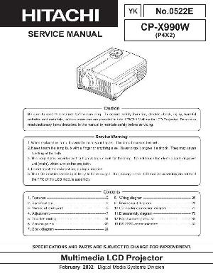 Сервисная инструкция Hitachi CP-X990W ― Manual-Shop.ru
