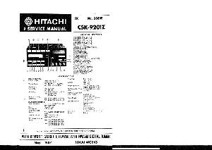 Сервисная инструкция Hitachi CSK-9201Z ― Manual-Shop.ru
