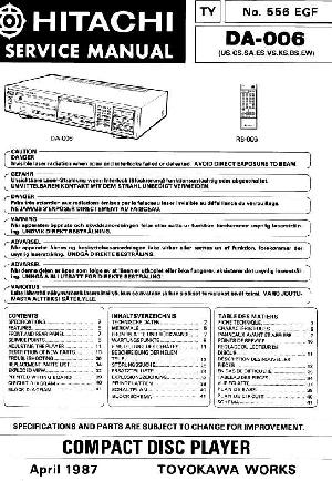 Сервисная инструкция Hitachi DA-006 ― Manual-Shop.ru
