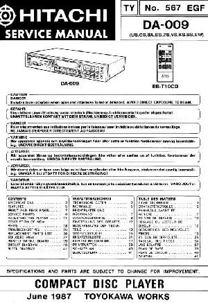 Сервисная инструкция Hitachi DA-009 ― Manual-Shop.ru