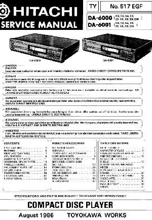 Сервисная инструкция Hitachi DA-6000, DA-6001 ― Manual-Shop.ru