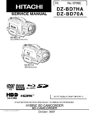 Сервисная инструкция Hitachi DZ-BD7HA, DZ-BD70A ― Manual-Shop.ru
