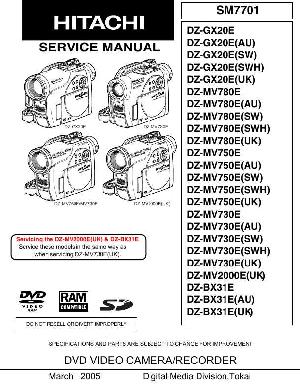 Сервисная инструкция Hitachi DZ-GX20X MV780X MV750X MV730X MV2000E BX31E ― Manual-Shop.ru