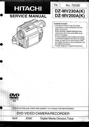 Сервисная инструкция Hitachi DZ-MV200A, DZ-MV230A ― Manual-Shop.ru