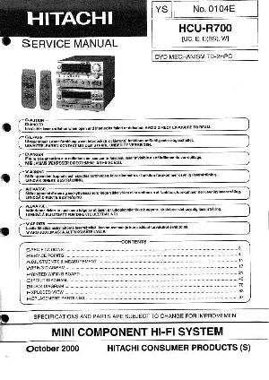 Сервисная инструкция Hitachi HCU-R700 ― Manual-Shop.ru