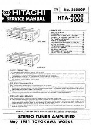 Сервисная инструкция Hitachi HTA-4000, HTA-5000 ― Manual-Shop.ru