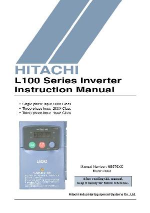Сервисная инструкция Hitachi L100 INVERTER ― Manual-Shop.ru
