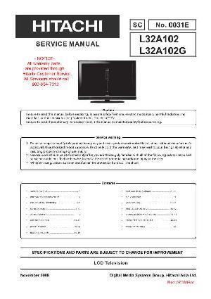 Сервисная инструкция Hitachi L32A102, L32A102G ― Manual-Shop.ru