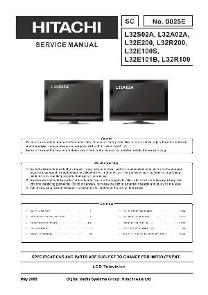 Сервисная инструкция Hitachi L32E200, L32R200 ― Manual-Shop.ru