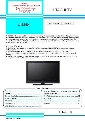 Сервисная инструкция Hitachi L42S504 ― Manual-Shop.ru