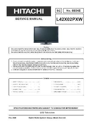 Сервисная инструкция Hitachi L42X02PXW ― Manual-Shop.ru