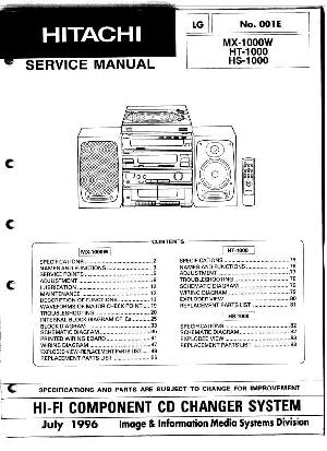 Сервисная инструкция Hitachi MX-1000W ― Manual-Shop.ru