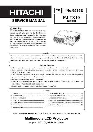 Сервисная инструкция Hitachi PJ-TX10 ― Manual-Shop.ru
