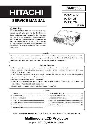 Сервисная инструкция Hitachi PJ-TX10AU ― Manual-Shop.ru