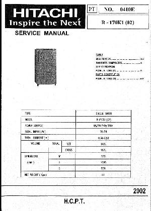 Сервисная инструкция Hitachi R-170K1(02) ― Manual-Shop.ru