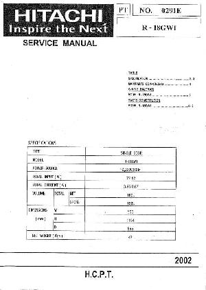 Сервисная инструкция Hitachi R-18GW1 ― Manual-Shop.ru