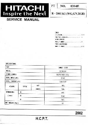 Сервисная инструкция Hitachi R-200UK1 ― Manual-Shop.ru