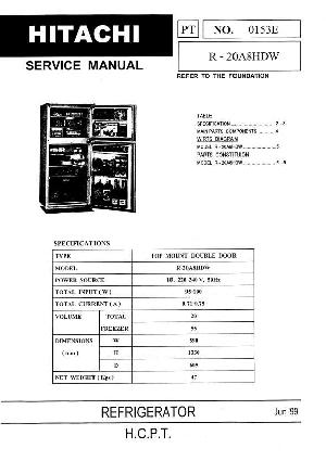 Сервисная инструкция Hitachi R-20A8HDW ― Manual-Shop.ru