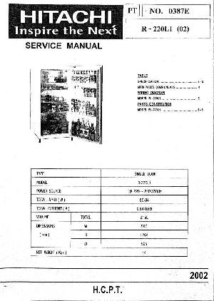 Сервисная инструкция Hitachi R-220L1(02) ― Manual-Shop.ru