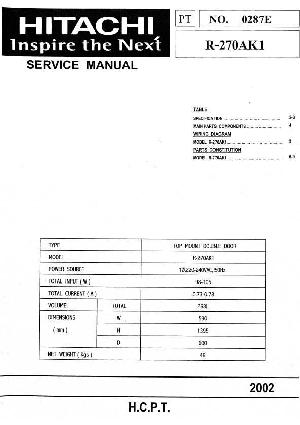 Сервисная инструкция Hitachi R-270AK1 ― Manual-Shop.ru