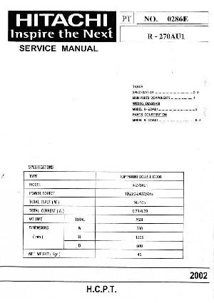 Сервисная инструкция Hitachi R-270AU1 ― Manual-Shop.ru