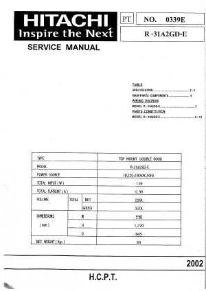 Сервисная инструкция Hitachi R-31A2GD-E ― Manual-Shop.ru